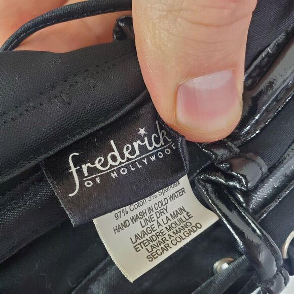 Fredericks Of Hollywood Corset Womens L Buckle Goth Edgy Steampunk Emo Lace Up - Picture 3 of 8